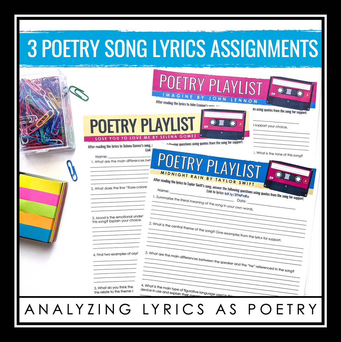 song lyrics as poetry assignment